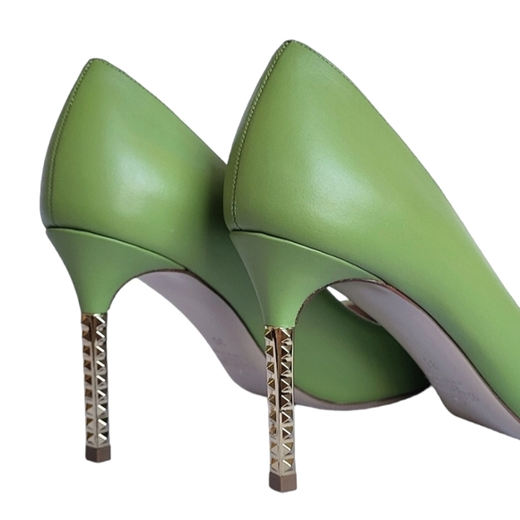 Valentino Rockstud Metal Stiletto Heel Leather Pumps 80 mm Green Apple 35 - Picture 8 of 14